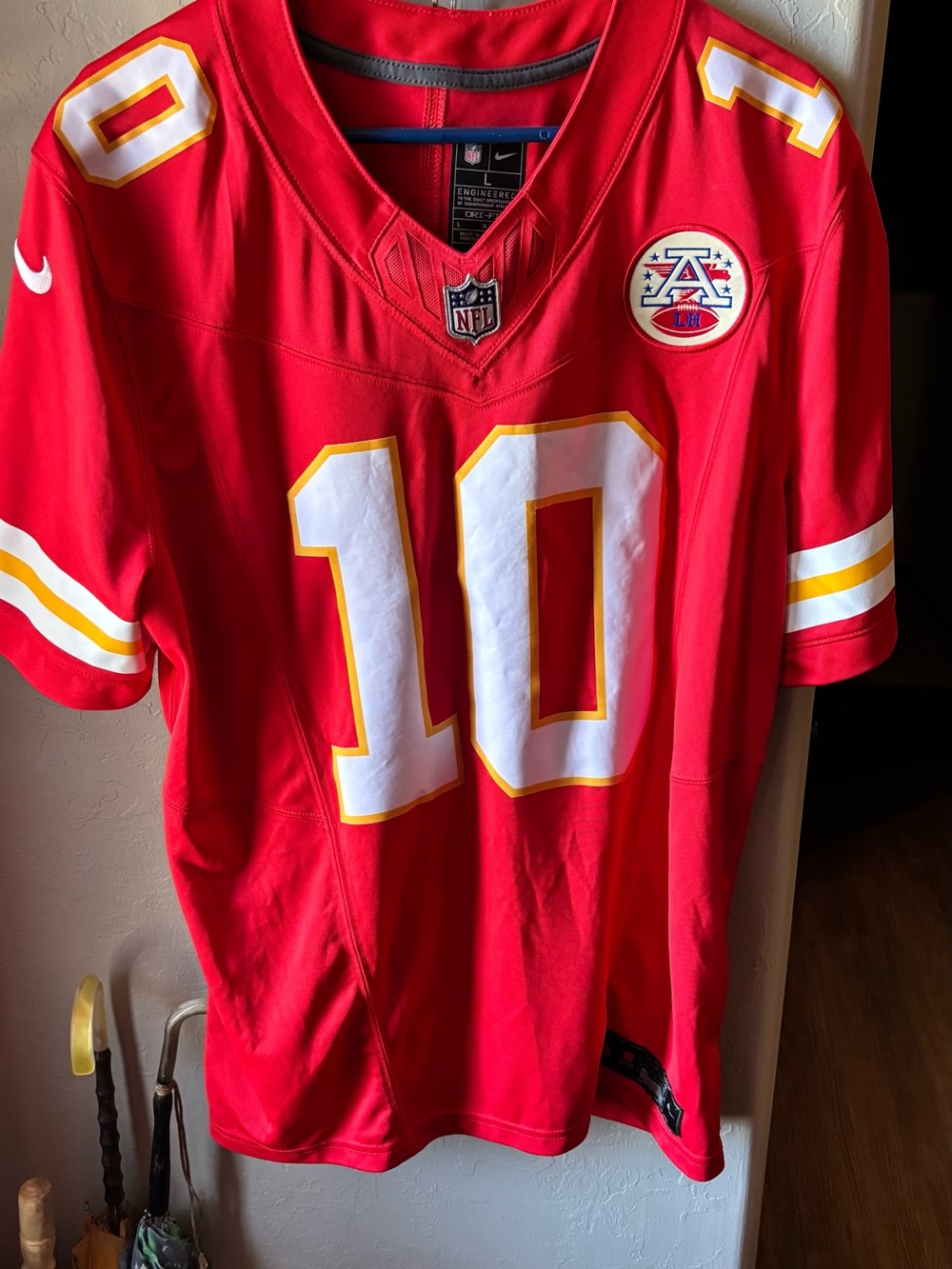 Nike Kansas City Chiefs Isiah Pacheco #10 Jersey AFC Patch Size Large